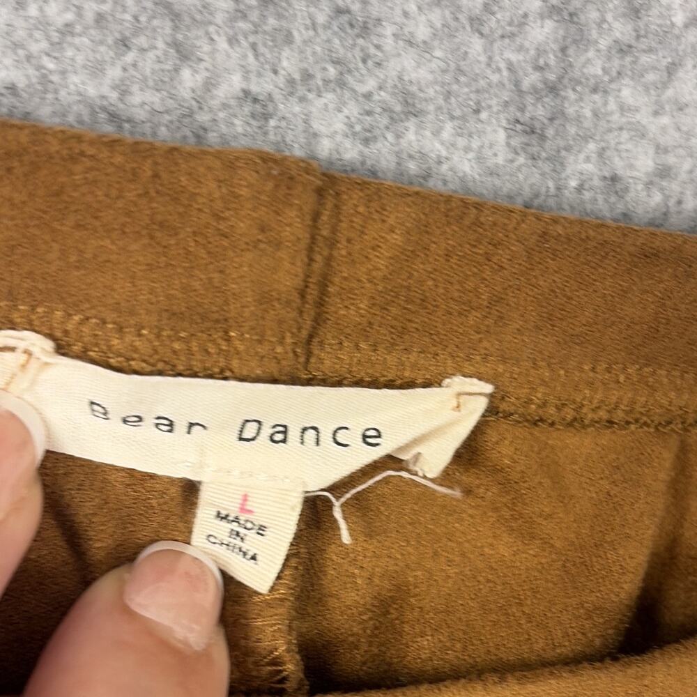 Bear Dance Camel Brown Faux Suede Fringe Flared Pants Women's L cowgirl - Picture 3 of 7